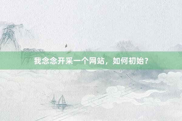 我念念开采一个网站，如何初始？
