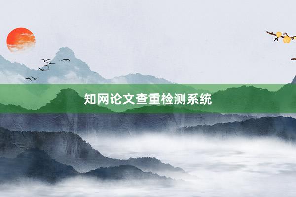 知网论文查重检测系统
