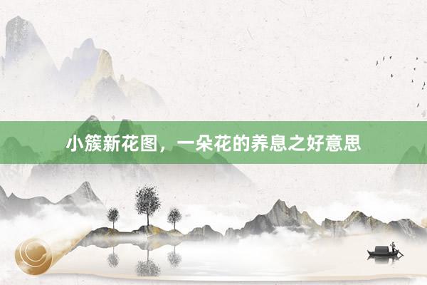 小簇新花图，一朵花的养息之好意思